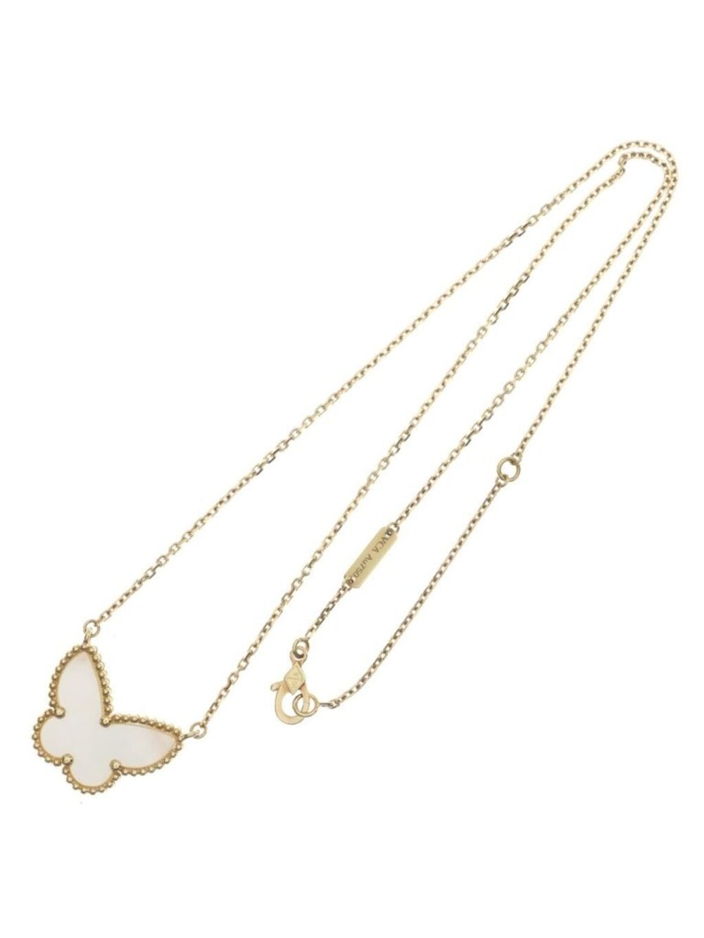 Van Cleef & Arpels Lucky Alhambra Papillon Necklace 18k Yellow Gold
